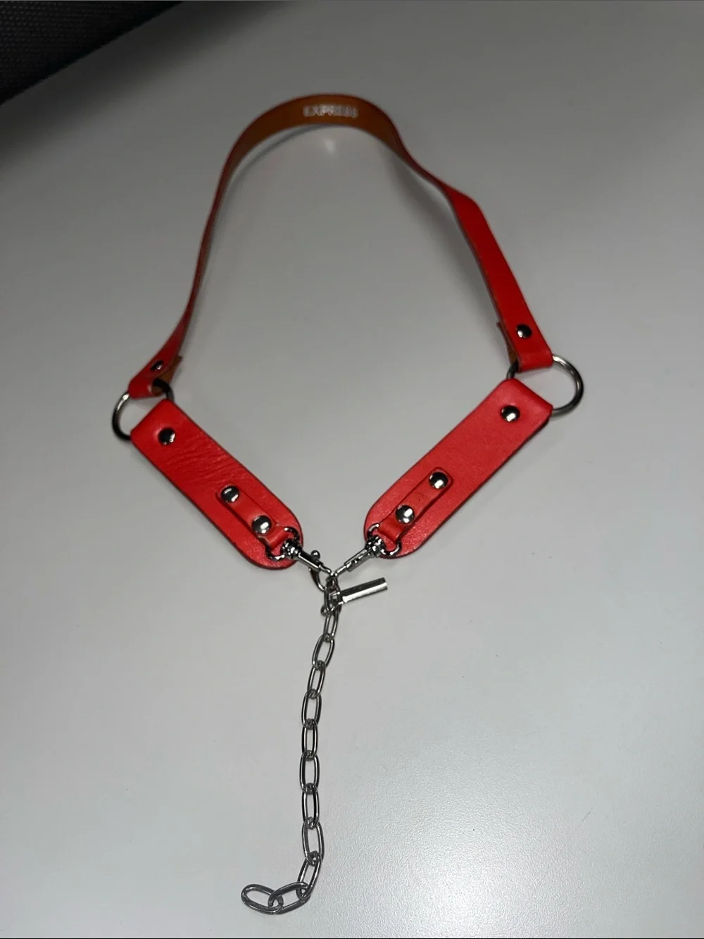 Express Red Leather Chain Hairband